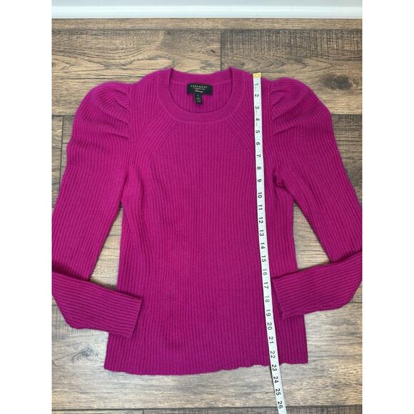 Charter Club Luxury Womens Pink Cashmere Ribbed Puff Sleeve Sweater Sz S - Picture 7 of 7